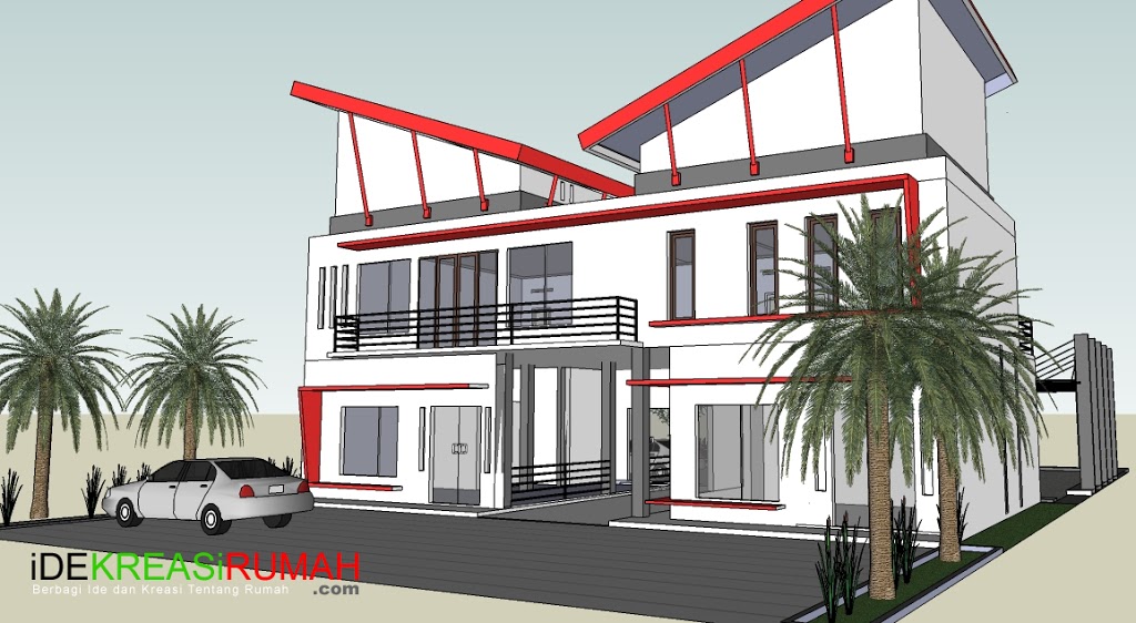 Desain Sketch 3D Rumah dan Ruang Usaha Bengkel Cuci Mobil  Ide Kreasi 