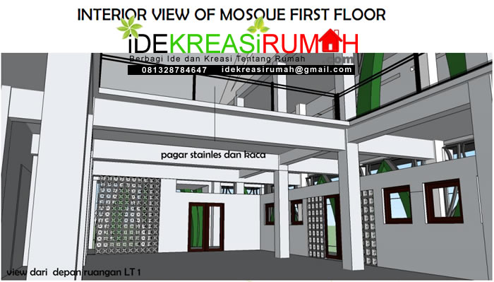 Interior Masjid View Keluar lantai 1