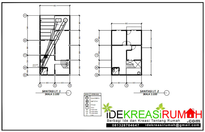 Desain Rumah 2 Lantai Minimalis Kecil Ukuran 6 x 9 meter 