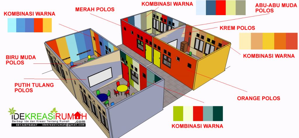 Desain Ruangan Sekolah Paud dengan Kombinasi Warna Ide